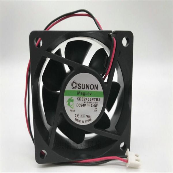 SUNON 6025 KDE2406PTB3 24V 2.4W 6 cm ventilador DC inversor dos hilos