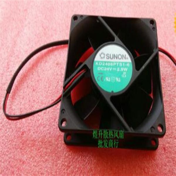 SUNON 8025 DC24V 2 9W 80 80 25mm KD2408PTS1-6 ventilador de refrigeración inversor de 2 cables 2010