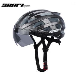 Sunrimoon WT-038 Adulto Homens E Mulheres Capacete de Bicicleta Leve Estrada Mountain Bike Magnético Óculos Removíveis Fietsen Caps Maskers