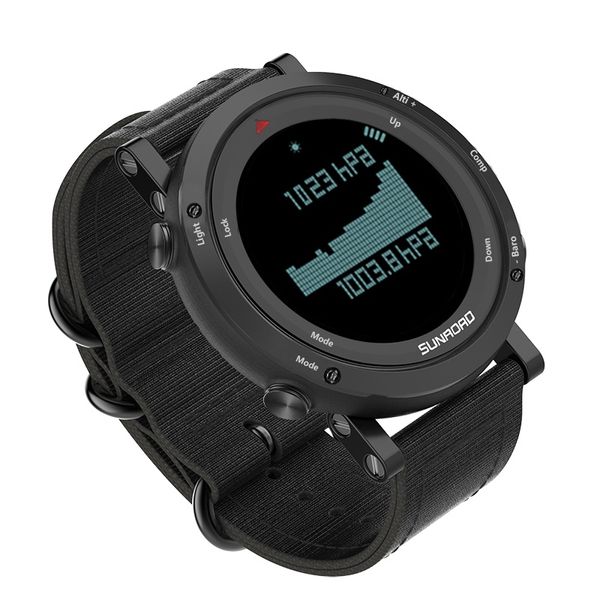 Baromètre étanche du counner FR851 Digital Sports Watch Altimeter Compass Petomètre Casual Lumin Smart Watch Smart Watch Nylon Strap