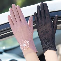 Crème solaire 020706 Eté en dentelle Ultraviolets mince conduite en plein air écran tactile élastique gants de glace femmes