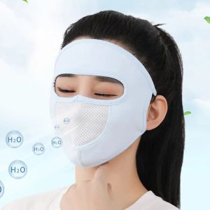 Masque solaire masque de glace d'été anti-UV sport extérieur vélo de vélo de moto écharpe respirant fine femme mi-couverture de visage à moitié