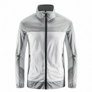 Crème solaire Ultra mince respirant été manteau de soie de glace coupe-vent à séchage rapide col montant veste de sport extensible o4Mq #