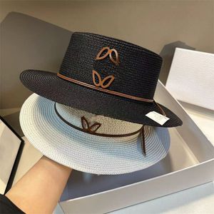 Zonnebrandcrème Weven Straw Hat Casual Boater Hoeden Fashion Fat Embet Hat Designer Beach Fishermans Cap Grass Braid Spring Summer Sunhat Emp Tail Resort Caps