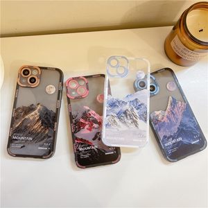 Coques de téléphone portable peintes de conception de montagne de nuage de coucher du soleil pour Apple iPhone 13 Pro Max 12 XR 11 SE XS couverture souple en TPU