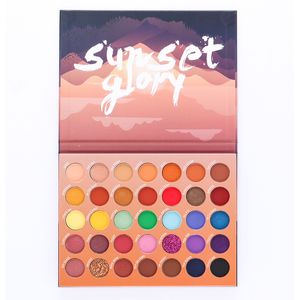 Sunset Glory Palette De Fard À Paupières 35 Couleurs Le Metier De Beauté Shimmer Glitter Eye Pressed Shadow Powder Palettes De Maquillage Pigmentées Dropshipping