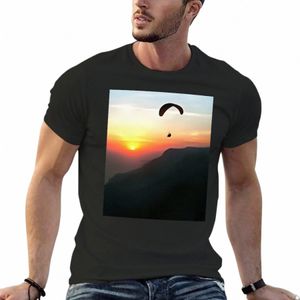 zonsondergang Paraglide Wanderlust Extreme Sports Art T-Shirt tees sublieme vintage heren effen t-shirts 06zV #