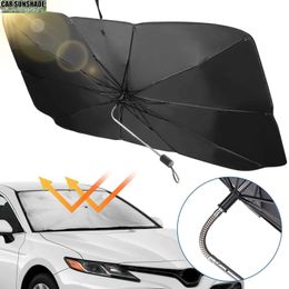 Zonnescherm Verbeterde tijdelijke raamzonwering Voorruit Zonnescherm Paraplu De meeste voertuigen met 360 ° rotatie Buigbare handgreep Opvouwbaar
