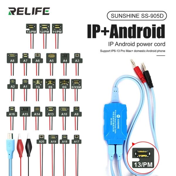 Sunshine iBoot SS-905D SS-908E CC Fuente de alimentación Android Cable de reparación de teléfonos móviles para iPhone 6-13 14 Pro Max Battery Boot Cabl