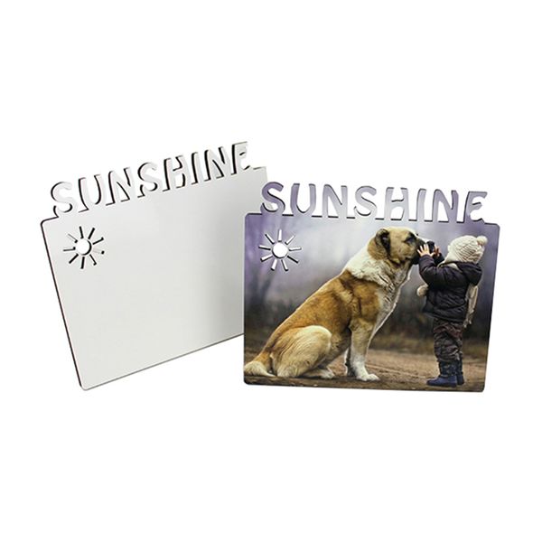 Sunshine-marco de fotos en blanco con sublimación, álbum con transferencia de calor, marcos de sol huecos, decoración artesanal, adornos artesanales, regalo