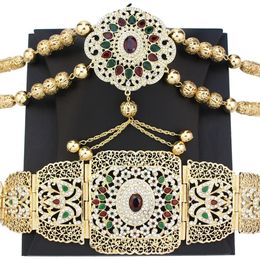 Sunspicems couleur or maroc bijoux Caftan ceinture épaule poitrine chaîne femmes ventre chaîne corps bijoux mariée accessoires de mariage 240227