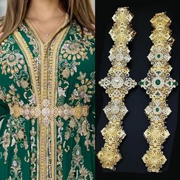 Sunspicems Maroc Belt Belt Women Color Crystal Arabe Caftan Chaîne de longueur ajustée Bride Bijoux de mariage 240401