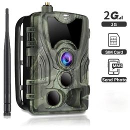 Suntekcam 2G MMSPSMS Hunting Trail Camera 20MP 1080P HC801M Naveel Night Vision Po Traps 03S Trigger Hunter Cam 231222