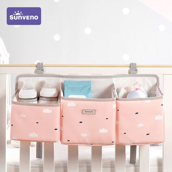 Sunveno Baby Organisateur Diaper Caddy Sac Nappy Sac Diaper Caddies Organisateur Nursery Sacs de rangement suspendus pour berceau 210312