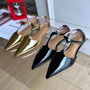 Suojialun Femmes Brand Flat Heel chaussures Fashion Point