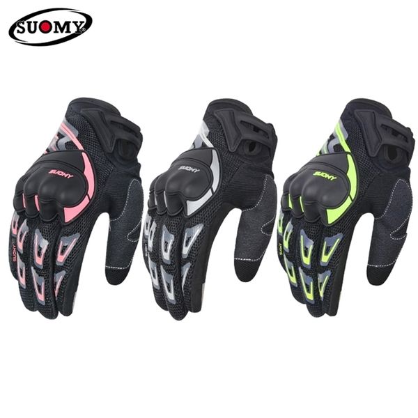 Suomy Marca Guantes de motocicleta Verano Moto Biker Impermeable Touch Ciclismo Mountain Bike Fit Mujeres Hombres Rosa Gris 211124