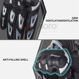 Guantes de motocicleta de Suomy Men al aire libre Moto Glove Cycling Glove Summer Breatable Fingo Full Motocross Guantes táctiles