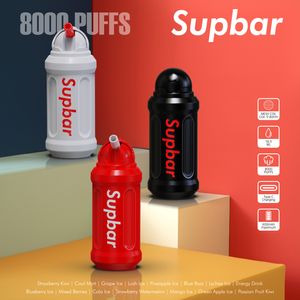 Supbar Mini Pot 8000 Puffs Stylo Vape Jetable Cigarettes Électroniques 18ml Pod Avec 0,8 Mesh Bobine Contrôle Du Débit D'air Type C Batterie Rechargeable Stylo Vapeur