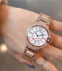 Super 2 kleuren nieuwste versie horloges voor vrouwen saffierglas 33 mm wijzerplaat diamanten grens hoog grade kwarts beweging 316L staal mode vrouw/heren polshorloges