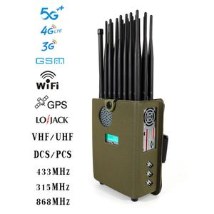 Super 24 Antennes Frequentiestoringen Er GPS Wi-Fi Bluetooth LOJACK LORA RC315MHz 433MHz 868MHz VHF/UHF CDMA GSM2G 3G 4G 5G Brouilleur de telefoon mobiel