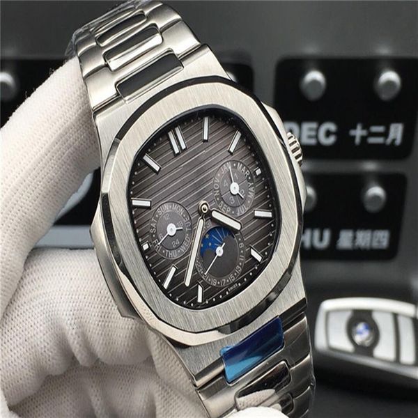 Super 52 5726 1a-1 montre DE luxe reloj automático carcasa de acero refinado manga 44 5mm 12mm resistente al agua 50m zafiro antiarañazos glas237j
