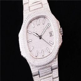 Super 5719 Montre de Luxe Diamond Studded Watch Cal 324 SC Automatische mechanische beweging Horloges Fold Buckle Designer Watches204D