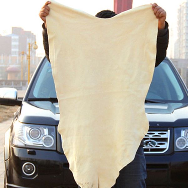 Serviettes de lavage de voiture Super absorbantes en cuir de Chamois naturel, serviette à séchage rapide pour voiture, maison, meubles de cuisine, chiffon de nettoyage de verre