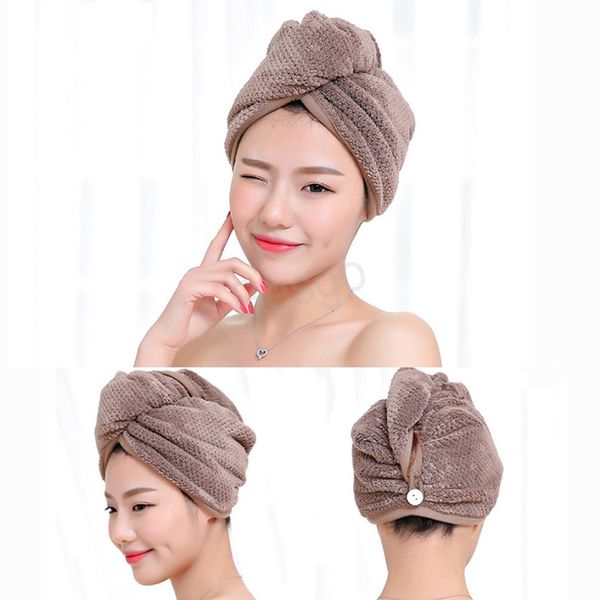 Gorro de pelo seco superabsorbente, gorro de ducha para mujer, lana de Coral, pelos de secado rápido, turbante, gorros de baño para Spa, suministros de baño para el hogar BH5972 WLY