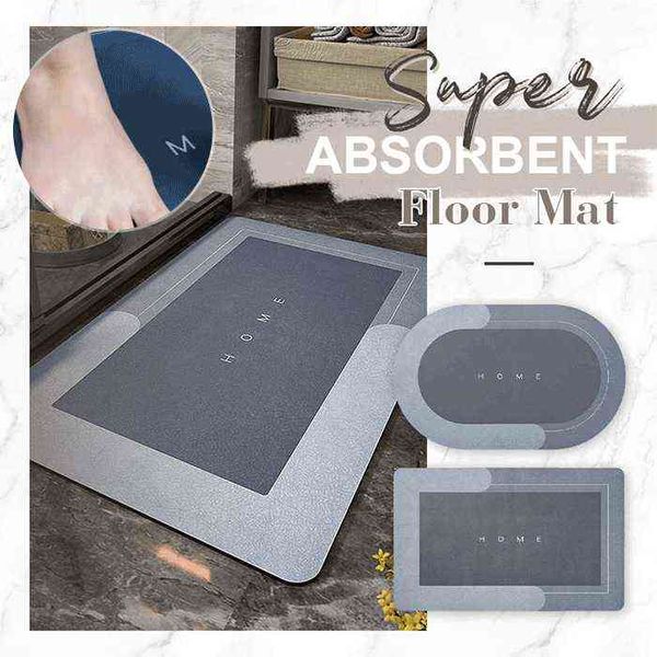 Tapis de sol super absorbant textile séchage rapide salle de bain cuisine tapis antidérapant résistant à l'huile facile à nettoyer tapis de bain goutte 211109