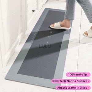 Super absorberende keukenvloer Mat diatomee modderbad Badbad Anti-slip tapijt Keukenmatten wissable Wash Long Strip tapijt HKD230901