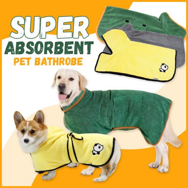 Albornoz superabsorbente para mascotas, albornoz para perros, XS-XL, Toalla de baño para perros pequeños, medianos y grandes, triangulación de envíos