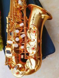 Super Action 80 II Alto Saxophone EB Flat Brass Gold Sax Performance Musical Instrument met case -accessoires