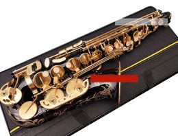Super Action 80 Serie II Negro Gold Alto EB Tune Saxofon Saxo plano con boquilla de casos de cañas profesionales