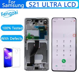 Super AMOLED pour l'écran LCD S21ULTRA pour Samsung Galaxy S21 Ultra 5G G998B G998F G998U avec un ensemble de chiffres à écran tactile de défaut