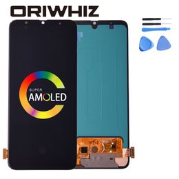 Super AMOLED pour Samsung Galaxy A70 écran LCD avec assemblage de numériseur d'écran tactile avec cadre A705/DS A705F A705FN A705GM