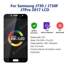 Super AMOLED voor Samsung Galaxy J730 LCD J730F Display Touchscreen Digitizer voor Samsung J7 Pro 2017 SM-J730F vervangende onderdelen