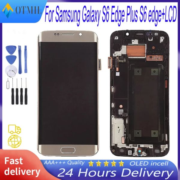 LCD Super AMOLED pour Samsung Galaxy S6 Edge Plus G928 G928F Totch Screen Digitizer Assembly Remplacement avec Burn Shadow