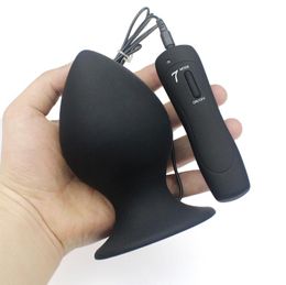 Super groot formaat 7-modus vibrerende siliconen buttplug grote anale vibrator enorme anaalplug unisex erotisch speelgoed seksproducten L XL XXL Y189033836