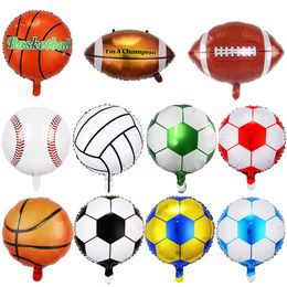 Tema del Super Bowl globo de fútbol de 18 pulgadas globo de baloncesto deportes globo de película de aluminio decoración de artículos deportivos de béisbol