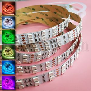 Super Bright 5050 RGB LED Flexibele strip Light Tape String Dubbele rij Indoor Niet-waterdicht 120Leds / M Meerdere Kleur Veranderende 14mm Breedte voor Kerstfeest