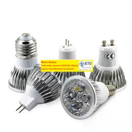 Super brillante 5W E27 E14 GU10 bombilla LED 12V focos lámpara de luz blanca cálida