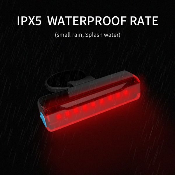 Light arrière à vélo super lumineux 18650 Visibilité haute visibilité LED rouge clignotant du vélo de queue USB MTB Pailloir des accessoires d'équitation