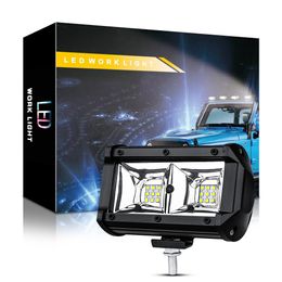 Lumière de travail LED de voiture super lumineuse 5 pouces 18LED phares de travail antibrouillard avant 48W véhicule tout-terrain 4x4wd auxiliaire de moto