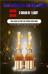 Kit de phares LED pour voiture, double couleur, Super lumineux, H4 H7 H11, 880 9005 9006 1860, puces de remplacement 3000K 6000K H1 H3 9012, ampoules LED 3935078