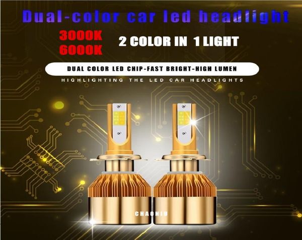 Kit de faros LED superbrillantes de doble color para coche H4 H7 H11 880 9005 9006 1860 Chips de repuesto 3000K 6000K H1 H3 9012 bombillas LED 9461476