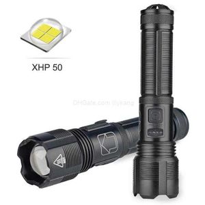 Linterna súper brillante 3800Lm Táctica Led Linterna con zoom Antorcha Luces de larga distancia Xhp50 Linternas USB Lámpara recargable Alkingline