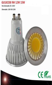 Super Heldere GU10 Lamp Licht Dimbare Led Plafondlamp Warm Wit 85265V 9W 12W 15W GU10 COB LED lamp licht GU10 led Spotlight4831850