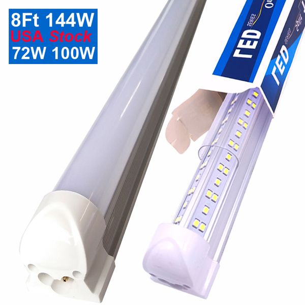 Tube fluorescent LED super lumineux à économie d'énergie T8 intégré en forme de V, luminaire pour supermarché, parking, atelier, boîtier en plastique en aluminium, lampes CRESTECH