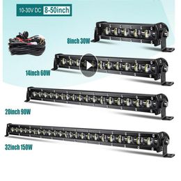 Barra de luz LED superbrillante 6D, barra Led combinada todoterreno de 8-50 pulgadas para Lada Truck 4x4 SUV ATV Niva 12V 24V, luz de conducción automática 233i
