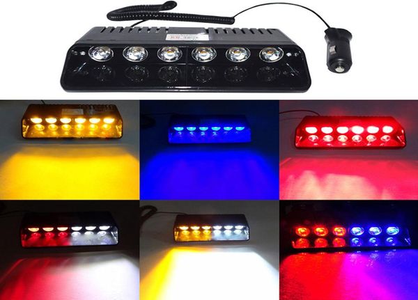 Luces estroboscópicas LED superbrillantes, visera, tablero, parabrisas, advertencia de emergencia, 6 W, ámbar, amarillo, azul, rojo, blanco 4793714